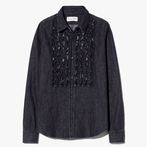 Emilie Denim Ruffle Shirt - Nili Lotan