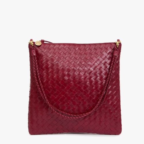 Foldover Clutch - Woven Diagonal w/Strap - Clare V.