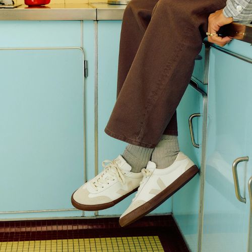 Volley Leather - White Natural Bark -Veja