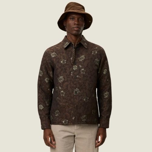 Kaleb Flower Jacquard Overshirt - Les Deux