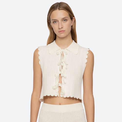 Abbie Knit Vest in Cream - Sea NY