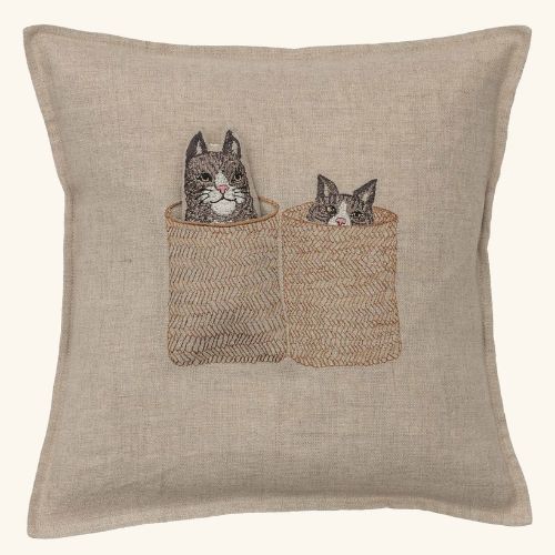 Basket Cats Pocket Pillow (No Insert) - Coral & Tusk