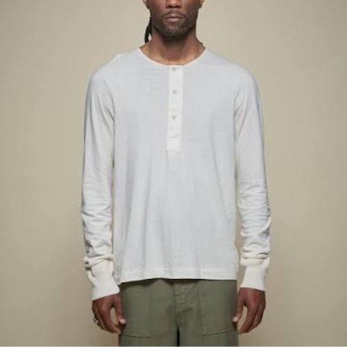 102 Loopwheeled Maco-Imit Long Sleeve Henley - Merz B. Schwanen