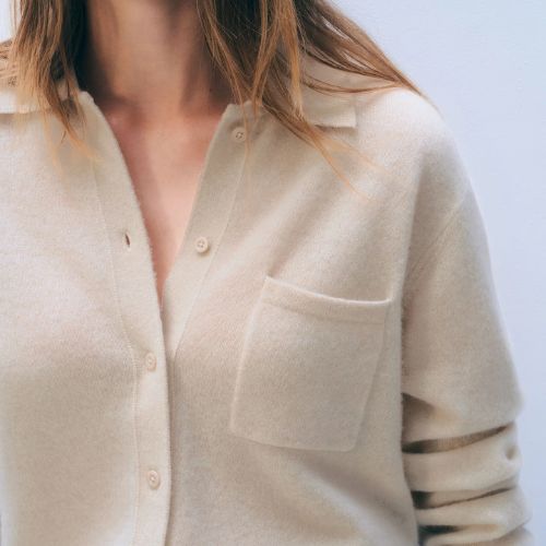 Cashmere Button Down - White + Warren