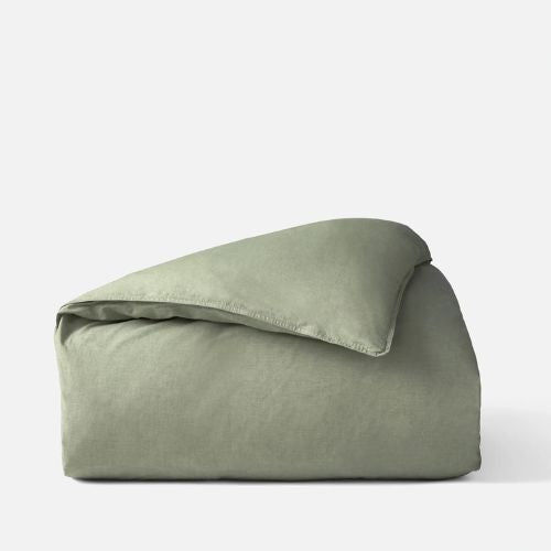 Organic Crinkled Percale Duvet Cover -QUEEN - Coyuchi