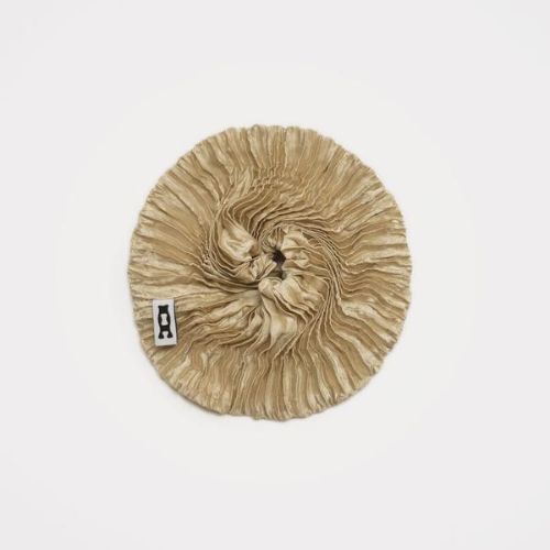 Plisse Satin Silk Scrunchie - Azur