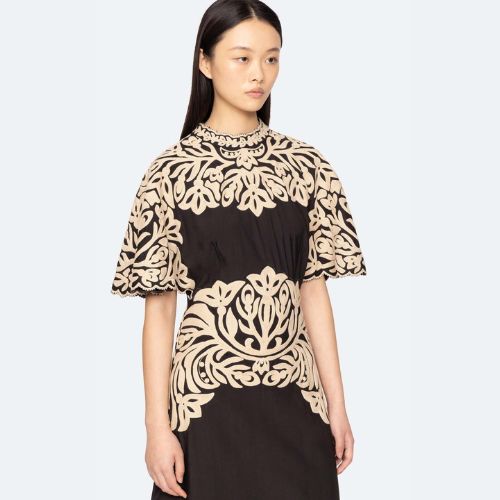 Alexandra Embroidery Midi Dress -Sea NY