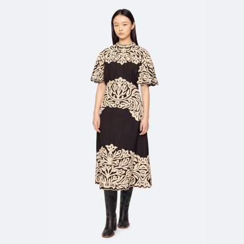 Alexandra Embroidery Midi Dress -Sea NY