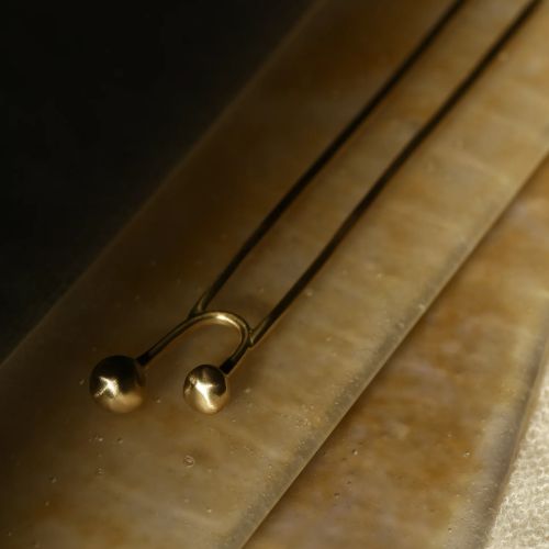 #10 Hair Pin Brass - Two Spheres - 8.6.4