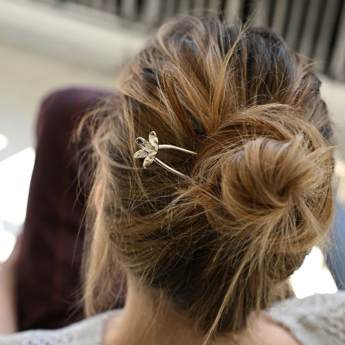 12 Hair Pin Brass - Leaf Crown -8.6.4