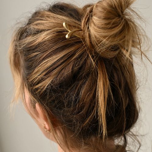 11 Hair Pin Brass - Crossed Lines -8.6.4