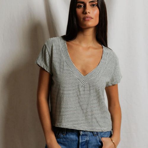 Val Striped Tee - Perfect White Tee
