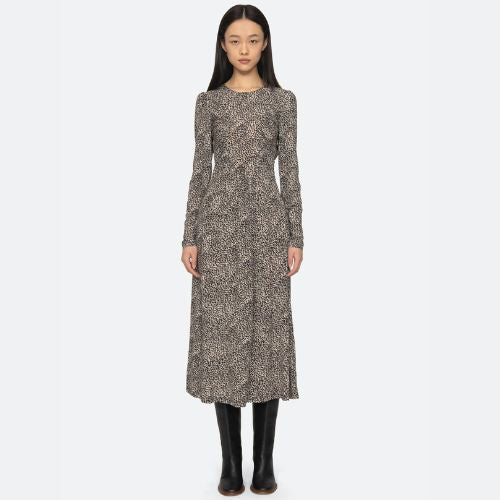 Charlize L/Slv Crew Dress in Cream - Sea NY
