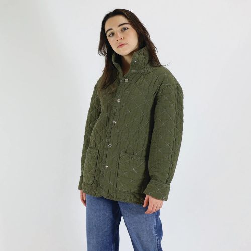 Quilted Snap Jacket - Olive - Utility Canvas