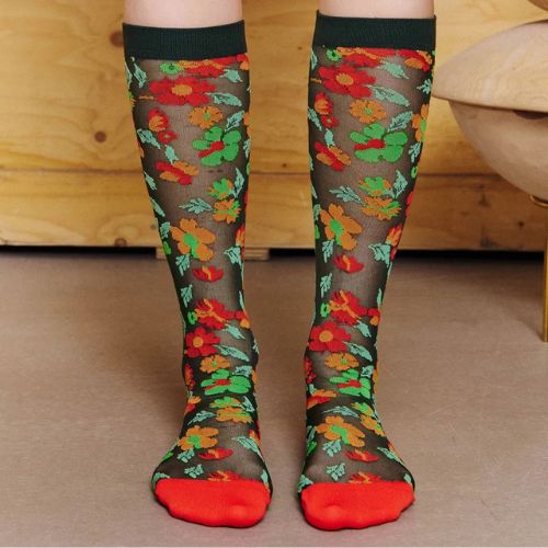 Bouquet Socks in Orange Floral Affairs - Henrik Vibskov