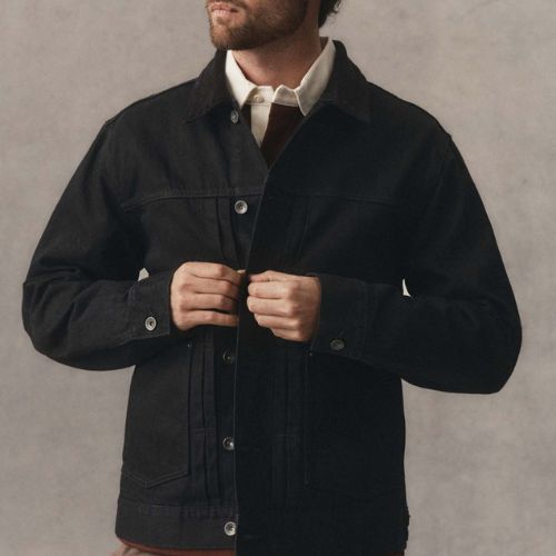 Ryder Jacket in Rinsed Black Organic Selvedge - Taylor Stitch