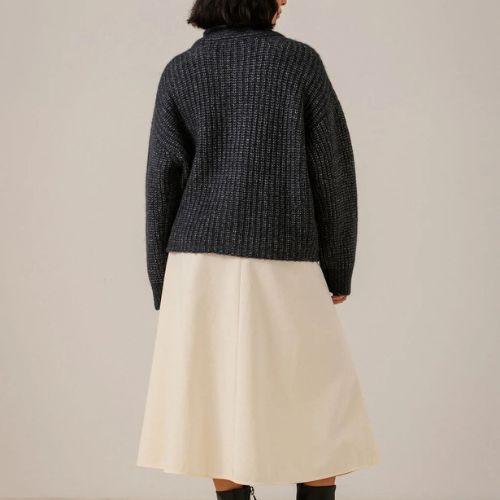 Bare - Oversized Shawl Cardigan - Dark Navy -