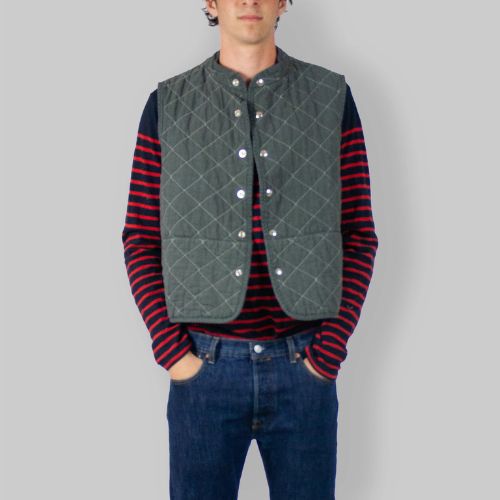 Quilted Snap Vest - Utility Canvas