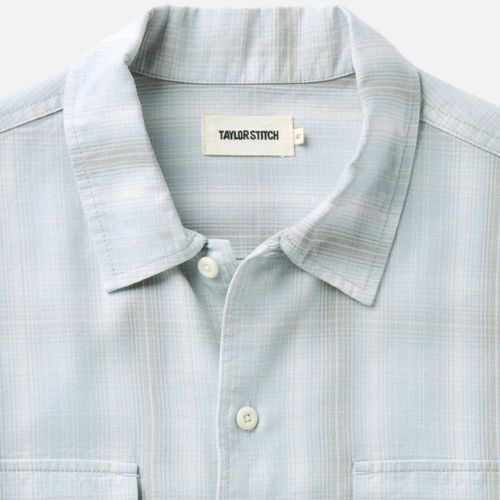Shore Shirt in Fog Check Tencel - Taylor Stitch