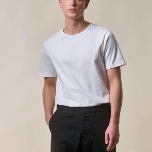 215 Loopwheeled Classic Fit Midweight T-Shirt - White - Merz B. Schwanen