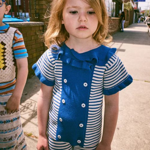 Ruffle Sailor Cardigan - Misha&Puff