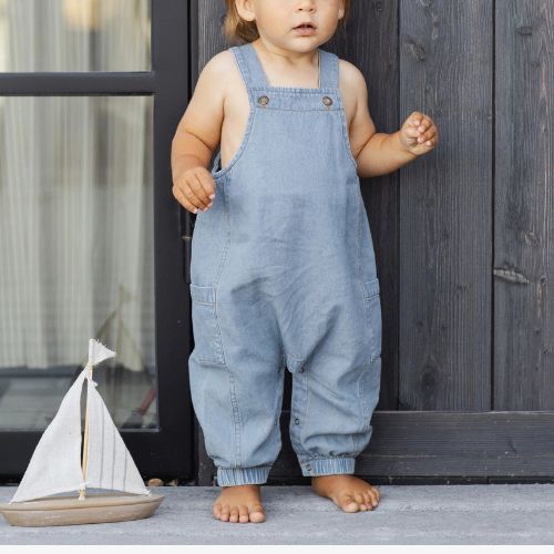 Cargo Baby Overall -  Washed Blue - Rylee & Cru