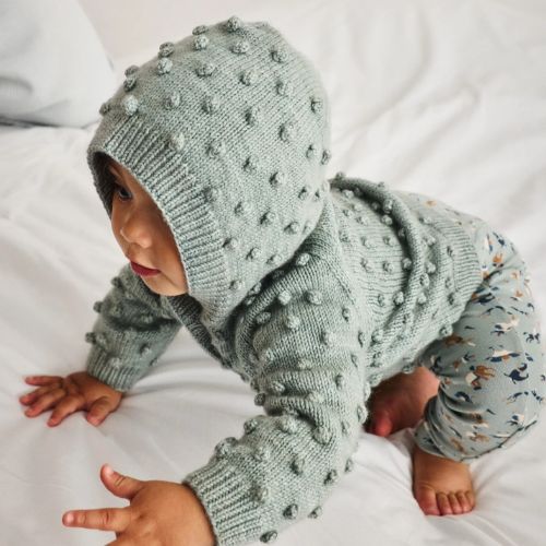 Hooded Popcorn Cardigan - Misha & Puff
