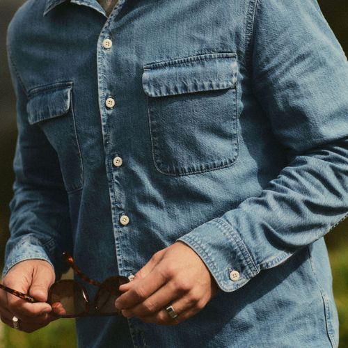 Shore Shirt in Washed Indigo Twill -Taylor Stitch