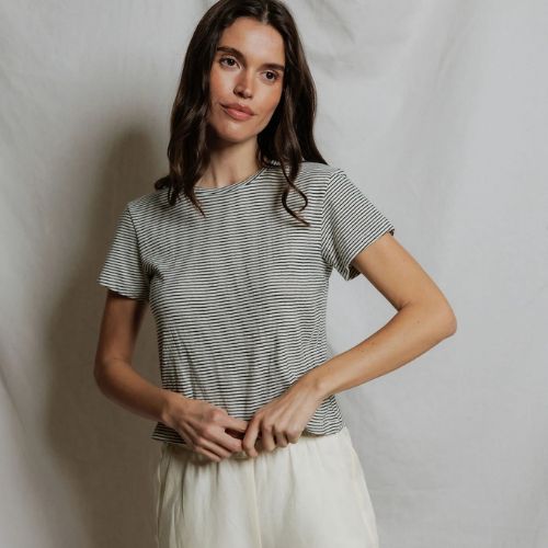 Vivian Stripe Tee - Perfect White Tee