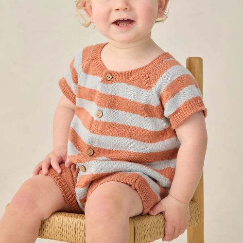 Liam Knit Romper Americana Stripe - Rylee & Cru.