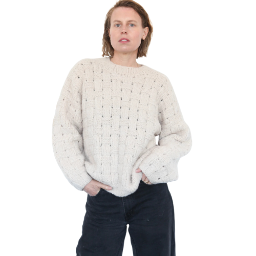 Handknit Interlace Pullover - Lauren Manoogian