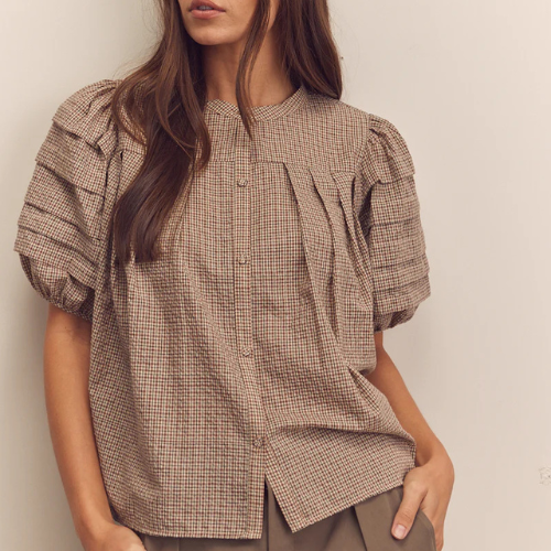 Puff Pintuck Sleeve Blouse - Amente