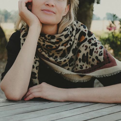 Wool/Silk Scarf - 100x100cm - Maison Lecomte Flamente