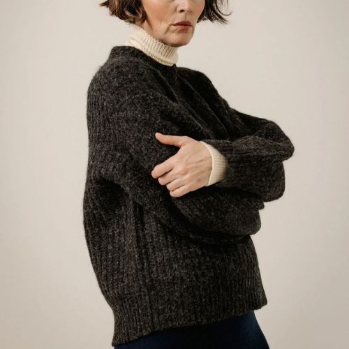 Lofty Alpaca Crewneck - Basalt - Bare Knitwear