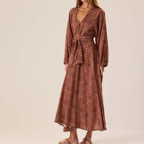 Fiore Maxi Dress - Scallop Rosewood - Natialie Martin