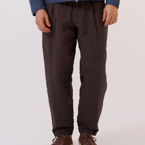 Pleated Track Pant - Chester Stripe - Universal Works