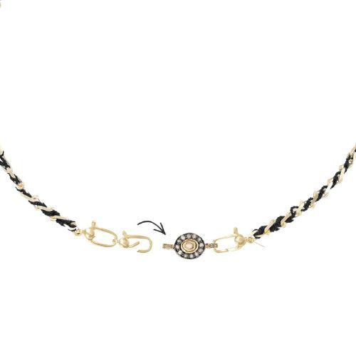 N.952 - Short Braided Necklace Gold/Black- Marie Laure Chamorel