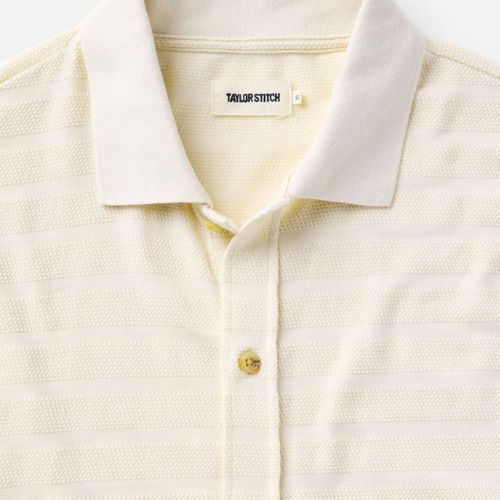 Bywater Polo in Natural Knit Stripe -Taylor Stitch