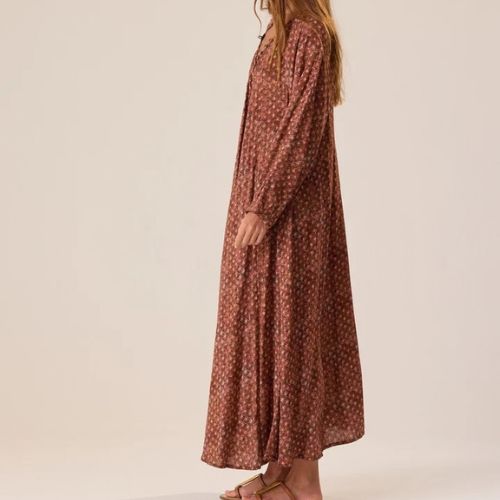 Fiore Maxi Dress - Scallop Rosewood - Natialie Martin