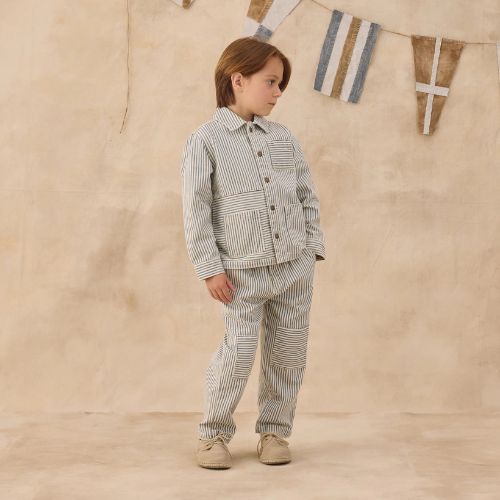 Kid's Denim Jacket - Railroad Stripe - Rylee & Cru