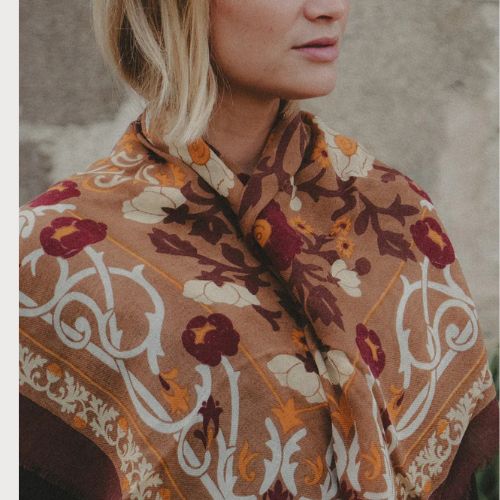Wool/Silk Scarf - 100x100cm- Maison Lecomte Flament