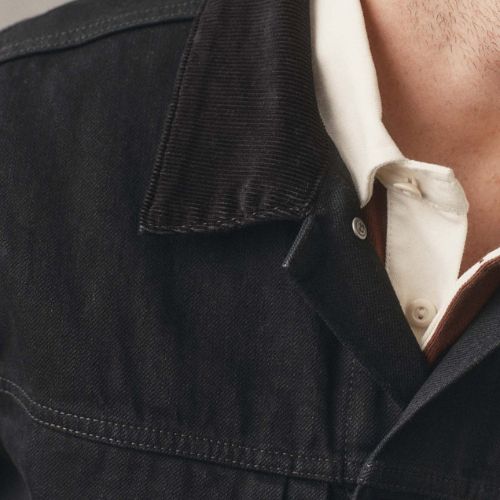 Ryder Jacket in Rinsed Black Organic Selvedge - Taylor Stitch