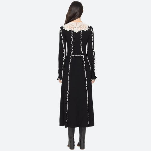 Vania Lace L/SLV Midi Knit Dress - Sea NY The Study Club Mendocino Vania Lace L/SLV Midi Knit Dress - Sea NY The Study Club Mendocino