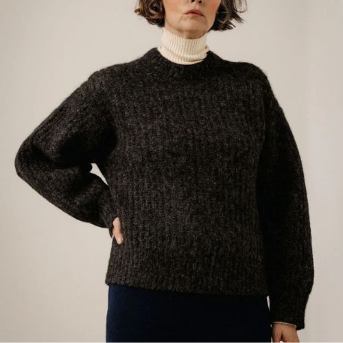 Lofty Alpaca Crewneck - Basalt - Bare Knitwear