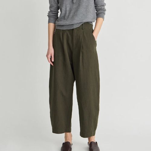 Petite Bari Crop Trouser in Rosin - Apiece Apart