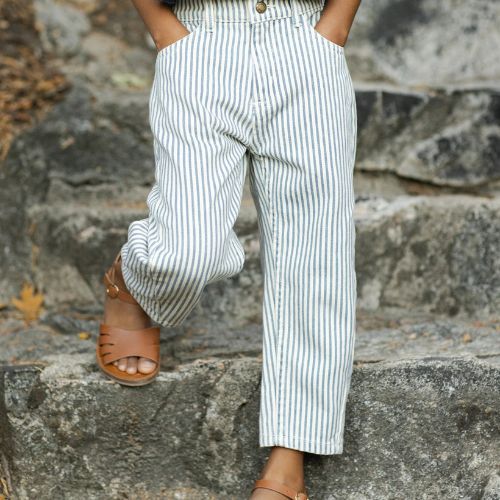 Kid's Barrel Pant  - Railroad Stripe - Rylee & Cru