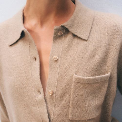 Cashmere Button Down - White + Warren
