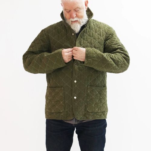 Quilted Snap Jacket - Olive - Utility Canvas