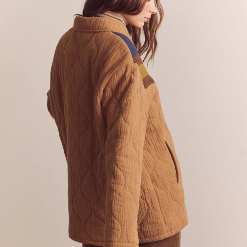Color Block Bomber Jacket - Amente