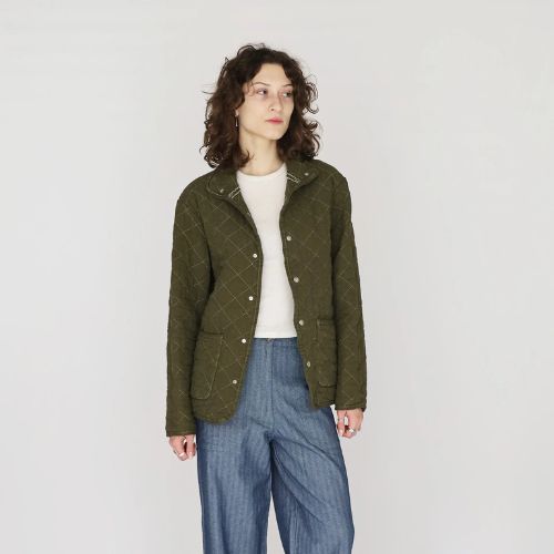Quilted Snap Jacket - Olive - Utility Canvas